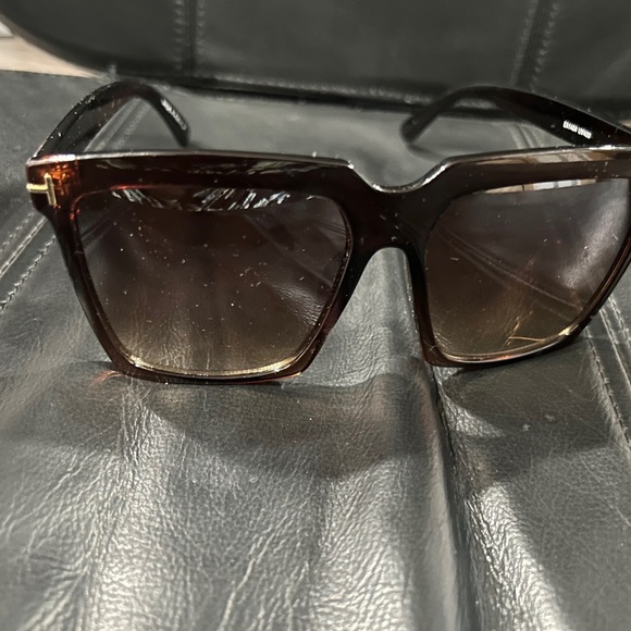 Dark Brown oversized Square Sunglasses main image 7